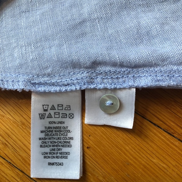 Sleeveless Linen A-Line Dress, Chambray Blue, with Pockets - Picture 10 of 16